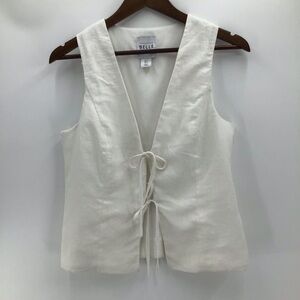 Belle Women's Off-White Tie-Front Vest